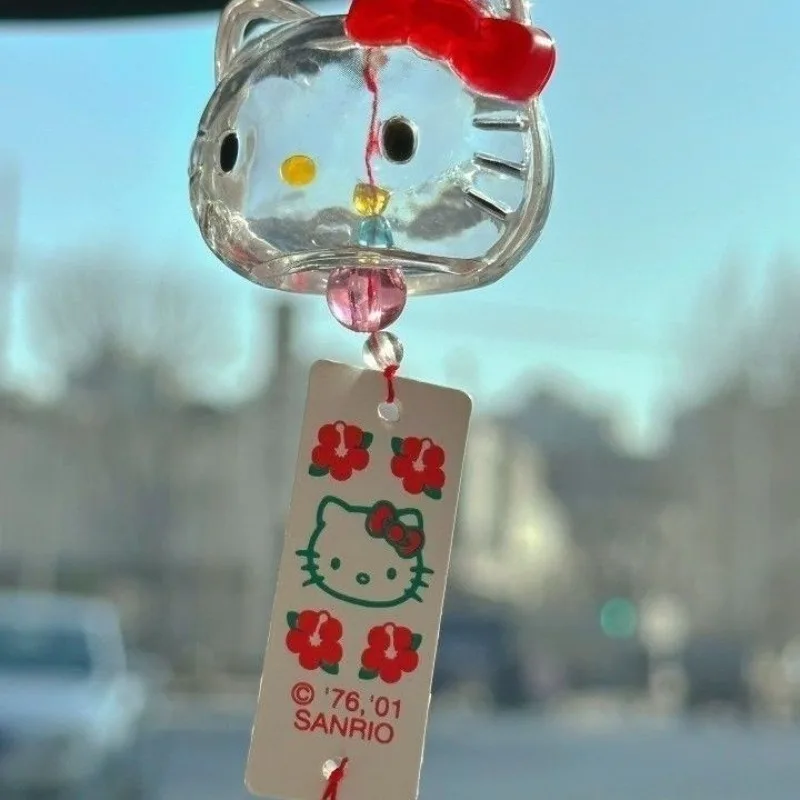 

Sanrio HelloKitty Aeolian Bells Japanese Glass Wind Chime Mini Room Decoration Car Pendant Girls and Children Birthday Gifts