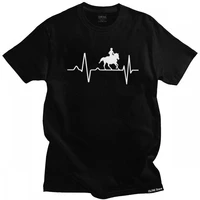 classic riding heartbeat rider t shirt for men short sleeved horse t shirt summer tshirt soft cotton slim fit tee tops gift