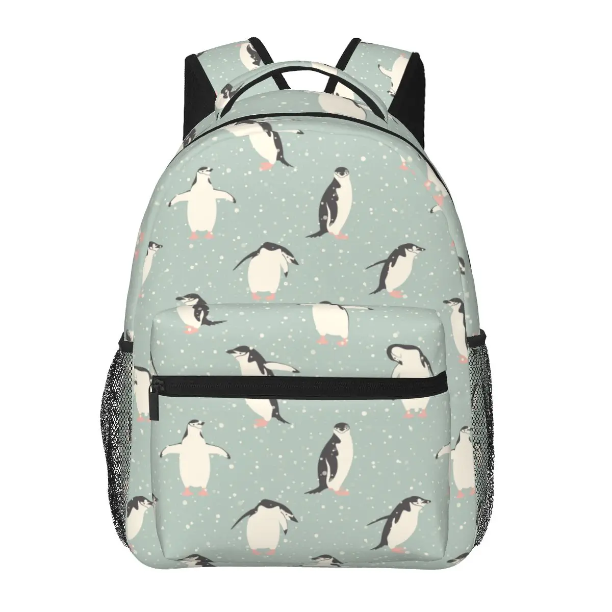 

Teen School Bag for Girls Boys Backpack Bookbag Middle Student Schoolbag Funny Penguins And Snowfall Bagpack