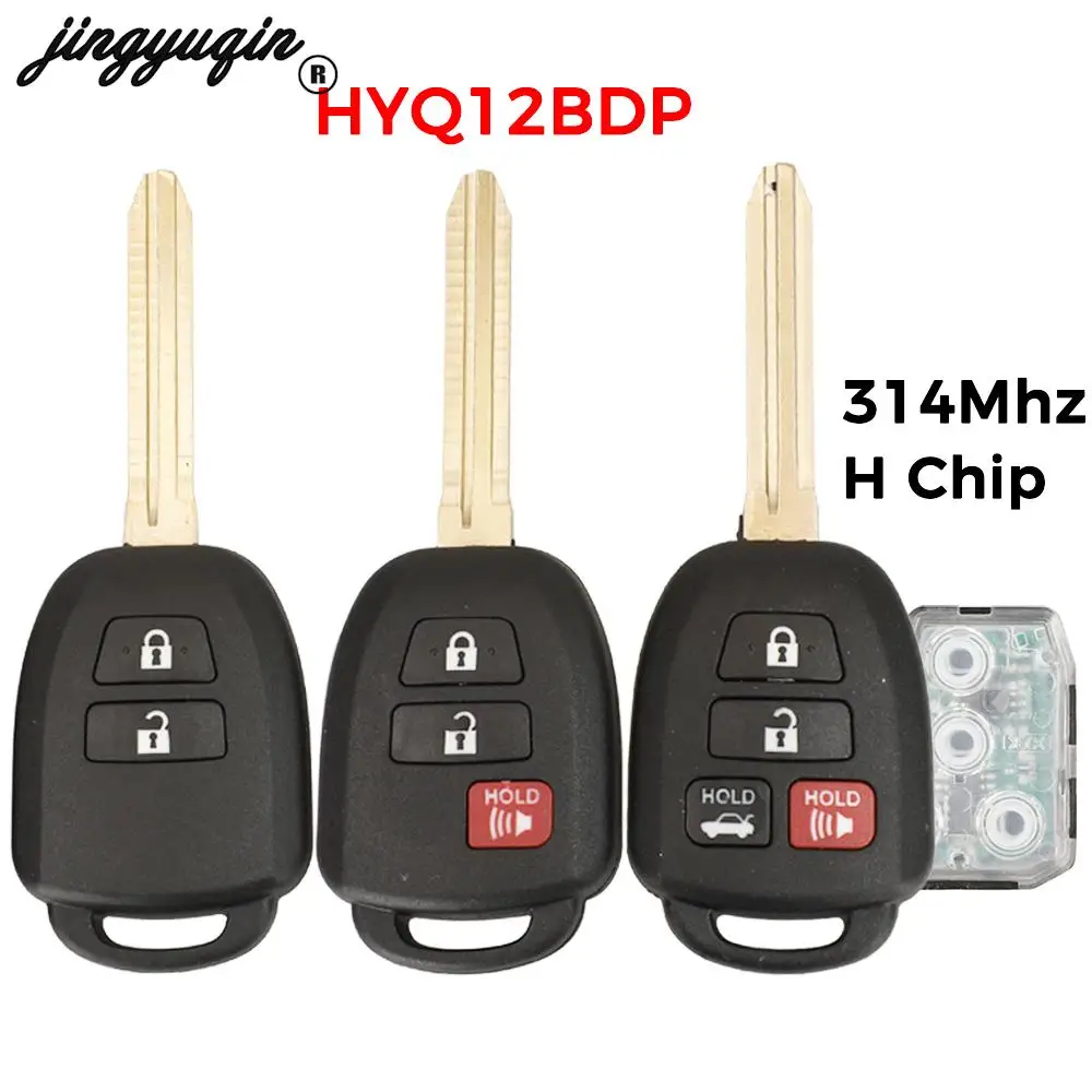 jingyuqin HYQ12BDP 89070-42880 For Toyota Tacoma Combo RAV4 Kluger HiglanderI 314Mhz H Chip Remote Car Key Fob 2/3/4 Button