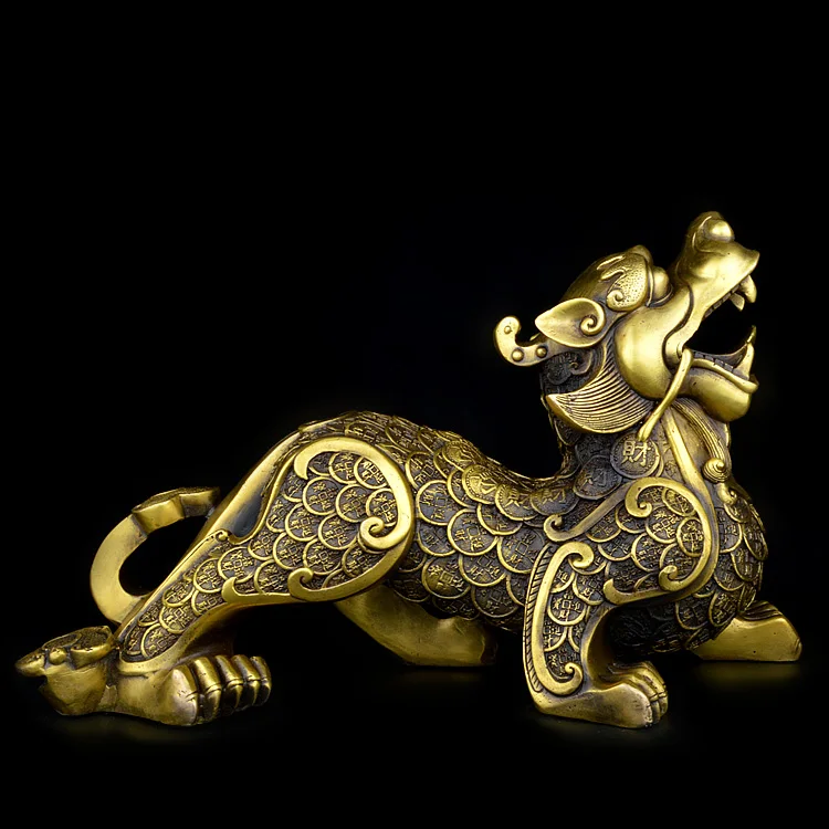 Большой ОФИС ДОМАШЬ эффективный талисман рисунок денег мифический дракон Pi Xiu FENG