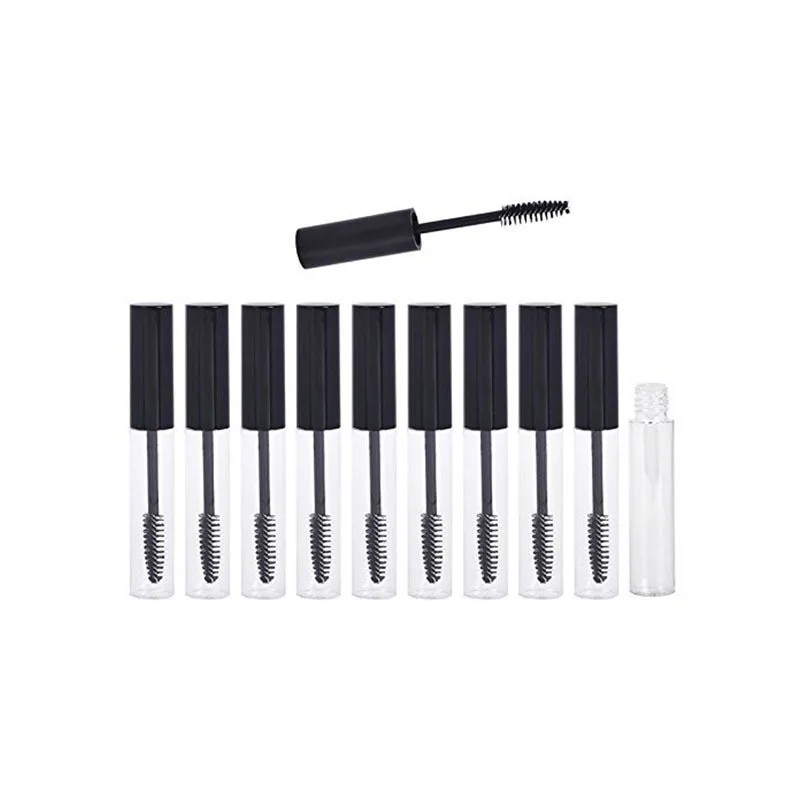 

1pcs Portable 10mL Empty Mascara Tube Eyelash Vial Liquid Bottle Container Black Cap