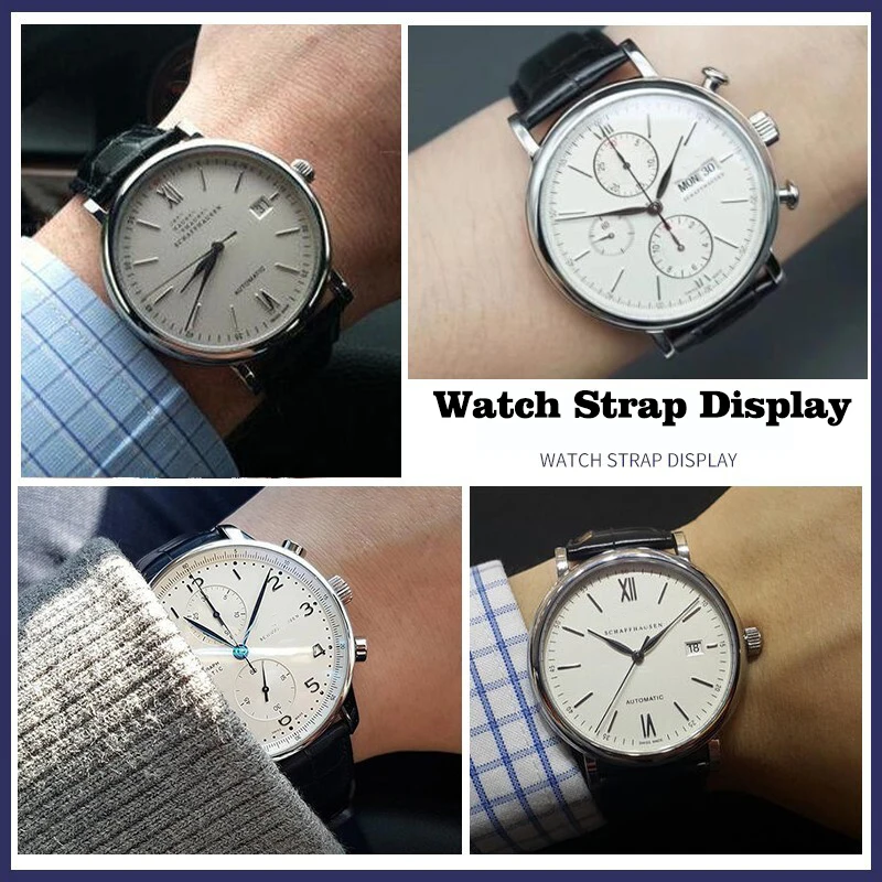 Crocodile Leather Watch Strap for IWC Watch Strap Portugieser Porotfino Family PILOT'S Folding Buckle 20mm 22mm Watchbands