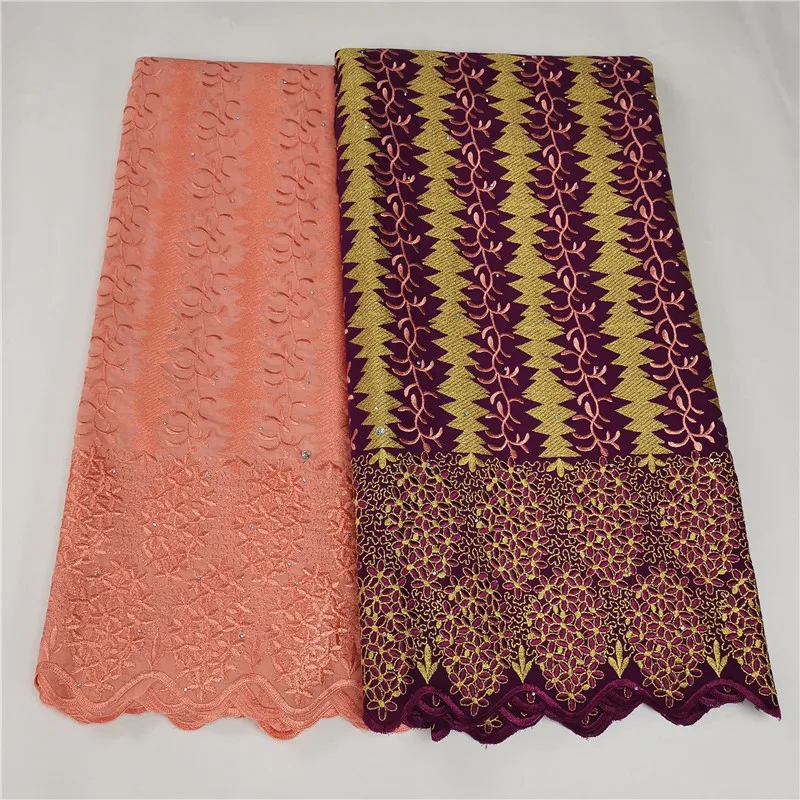 

5 Yards 100% Cotton Fabric 2022 Dubai Heavy Beaded Embroidery African Dry lace Fabrics Swiss Voile Lace in Switzerland 9L71904