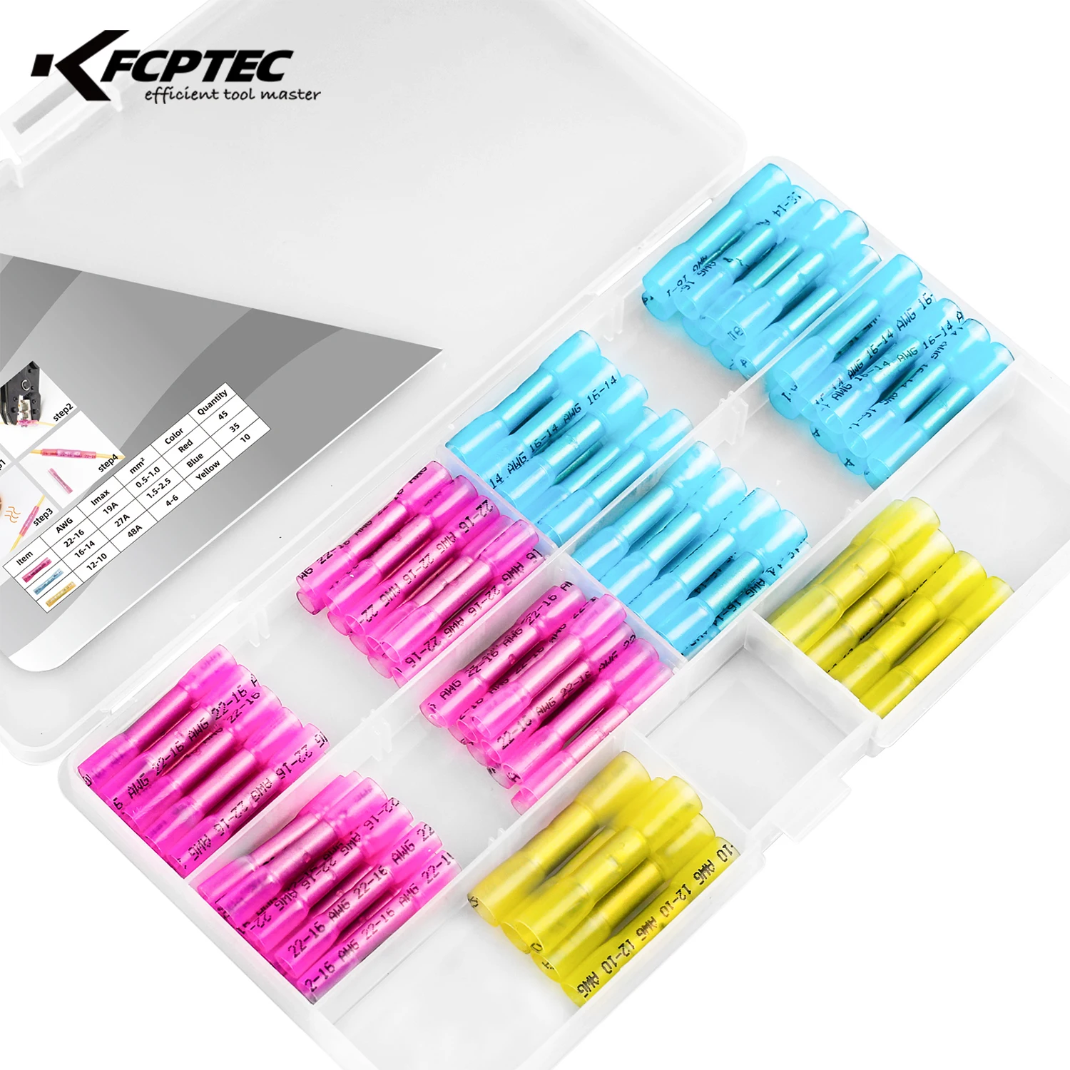 

90/210/350pcs Wire Connectors Heat Shrink Butt Splice Marine Automotive Connector Waterproof Electrical Terminals for Cable