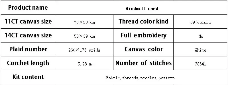 Homeland view Windmill shed Scenic painting Counted printed on canvas DMC 14CT 11CT Cross Stitch Needlework kits Embroidery Sets |