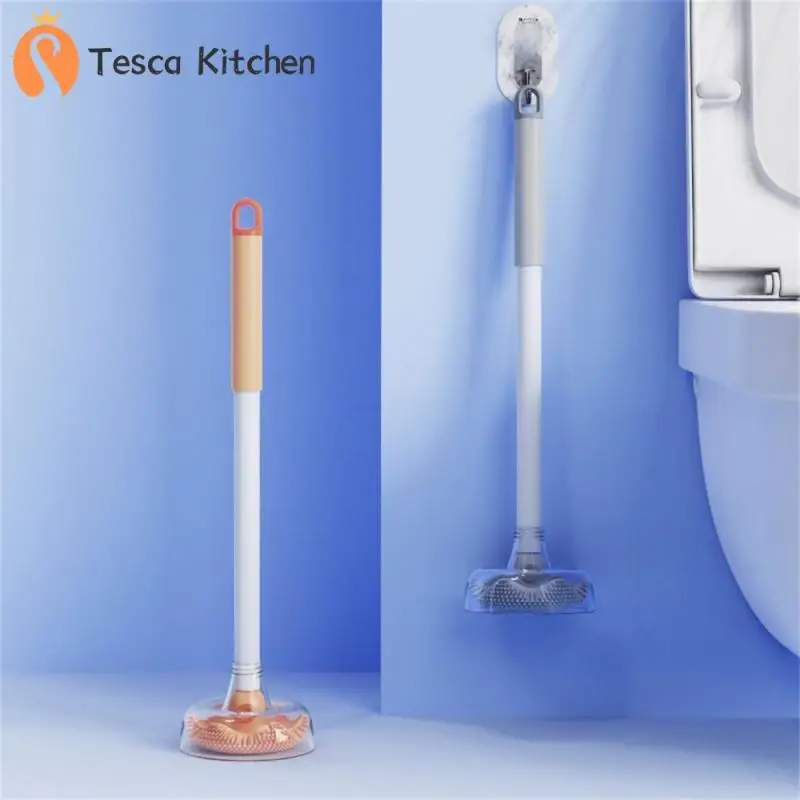 

Soft Rubber Material Multifunctional Toilet Brush Easy To Use Comes With Cleaning Clip Soft Rubber Toilet Brush Grey Clean Green