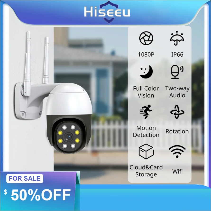 

Hiseeu Security Camera 720P Pan Tilt Wireless Mini Camera Wifi Smart Home Security Protection with 360° View Night Vision