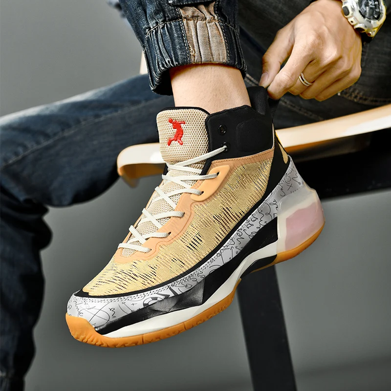 Wear-resistant high rebound actual combat fashion light protective basketball shoes
