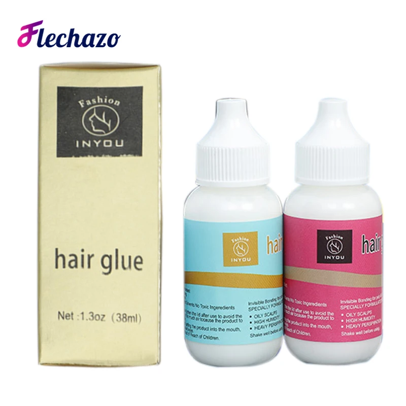 Flechazo Strong Hold Glue For Wigs And Hair Systems - Invisible Bonding Box Package Hair Glue Adhesive Waterproof Wig Glue 1.3Oz