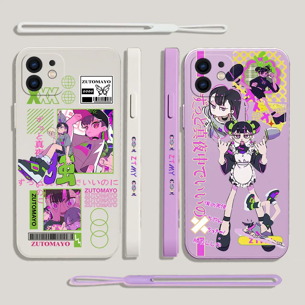Мультяшный чехол Zutomayo для телефона iPhone 15 14 13 12 11 Pro Max Mini X XR XSMAX SE 8 7 6S Plus мягкий из