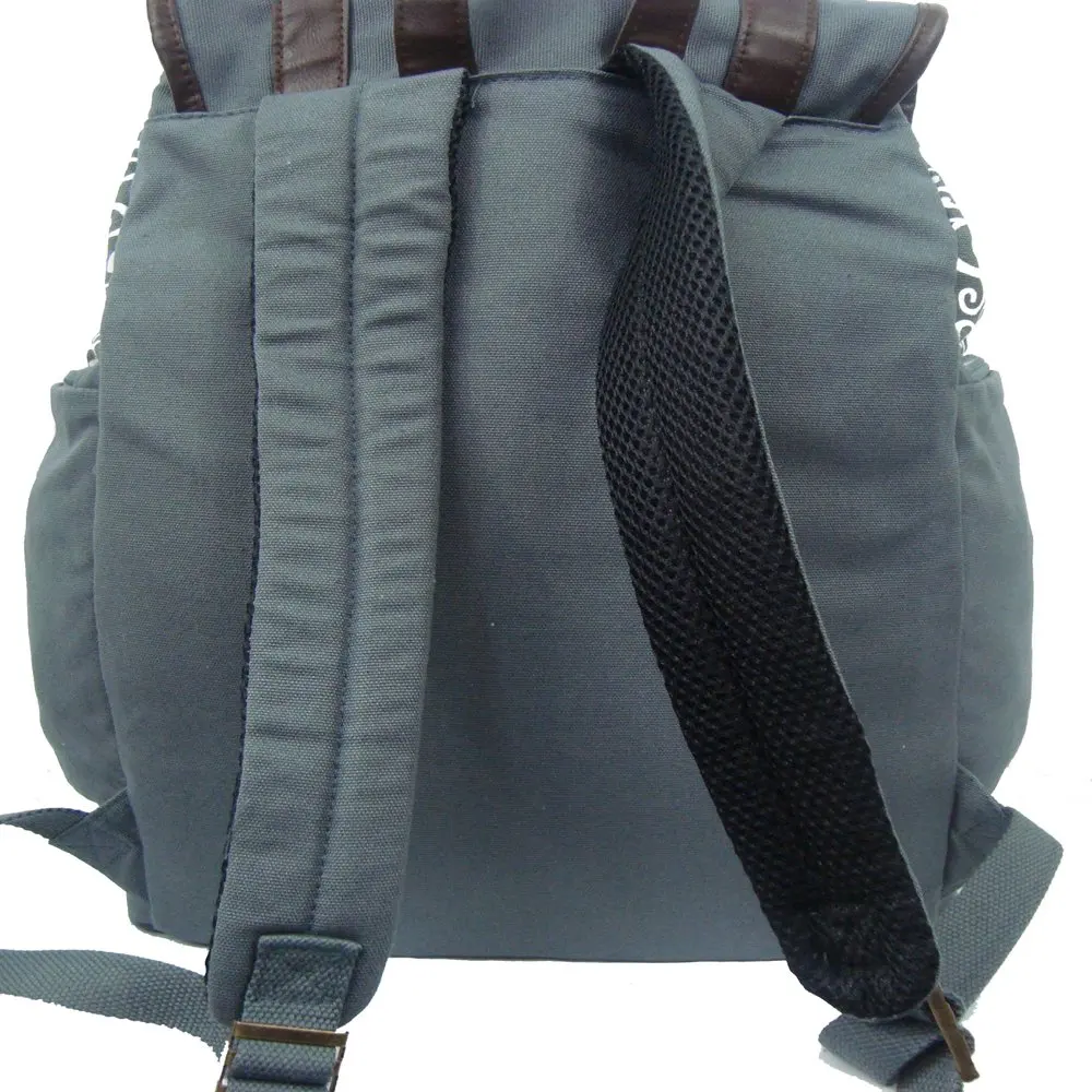 Canvas Fashion Backpack for Students in Grey, Unisex
