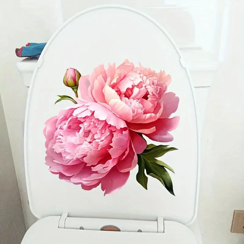 

Розовый пион, стикер для туалета