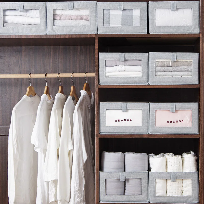 

Bedroom closet storage box Large capacity foldable non-woven wardrobe drawer organizers Household cabinet organizer storage
