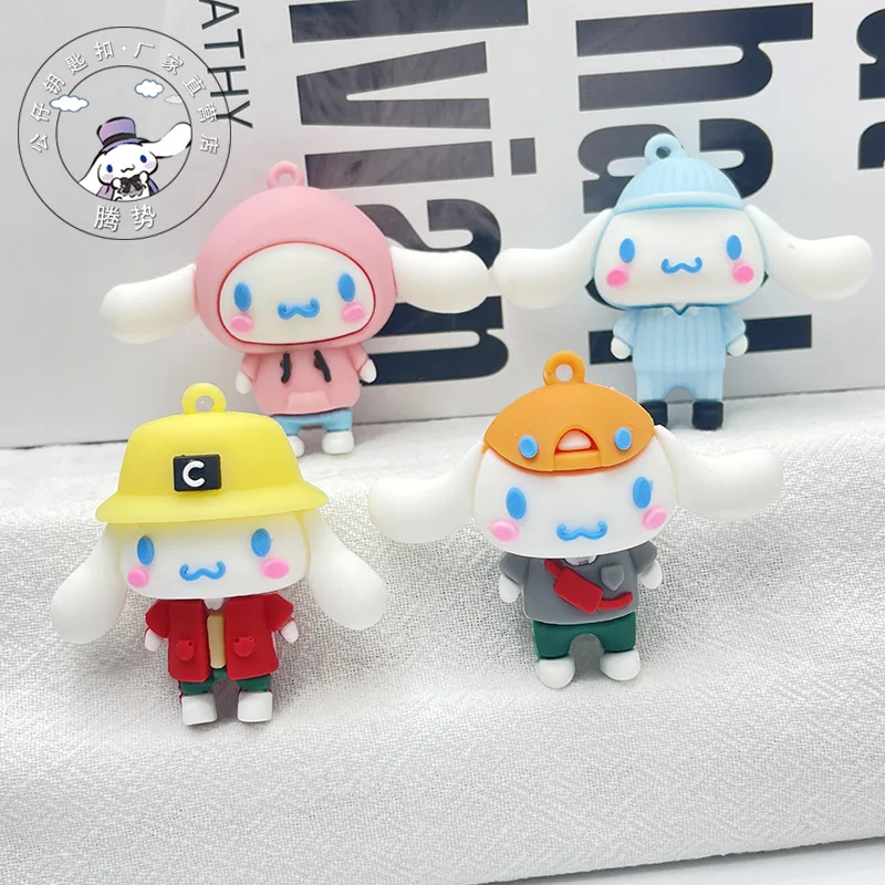 

Sanrio Cinnamoroll Cute Cartoon Figure Keychain Accessories Kawaii Pvc Doll Pendant Anime Plush Toys for Girls Birthday Gift
