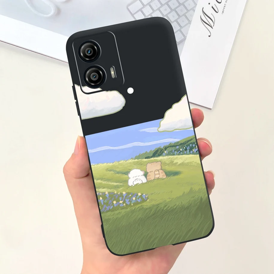 Тонкий мягкий силиконовый матовый чехол из ТПУ для Motorola Moto G73 G53