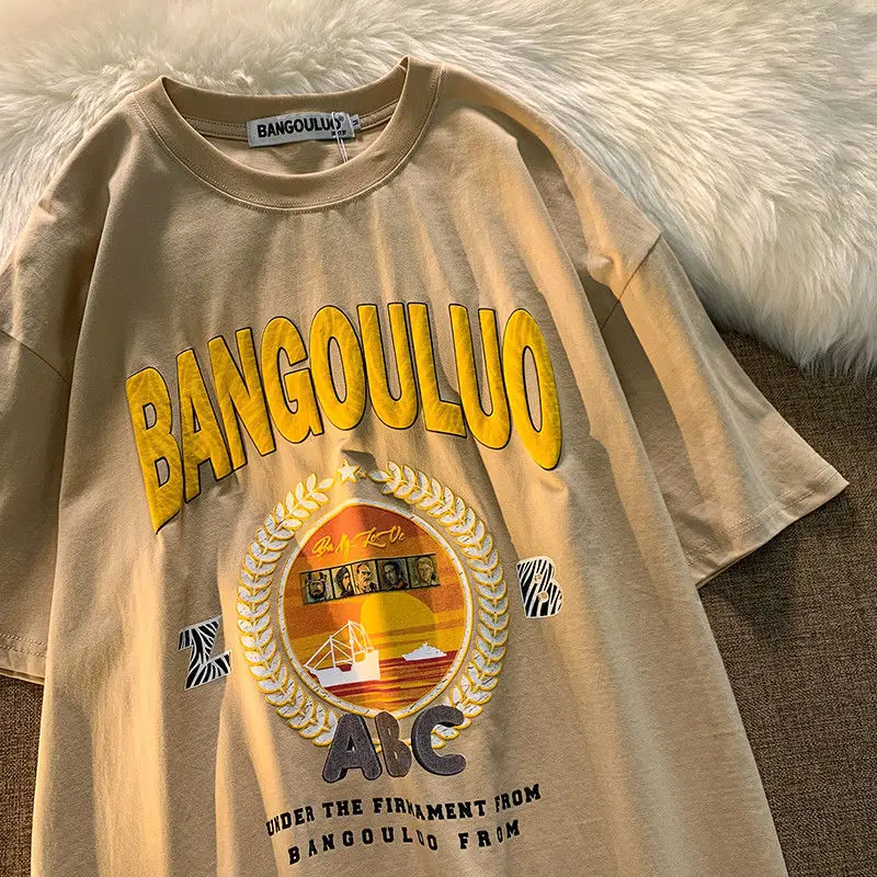 Футболка мужская и женская с принтом свободная брендовая Ретро футболка