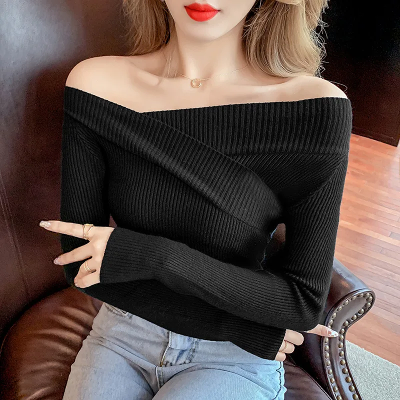 

New-coming Autumn Winter Turtleneck Pullovers Sweaters Primer shirt long sleeve Short black