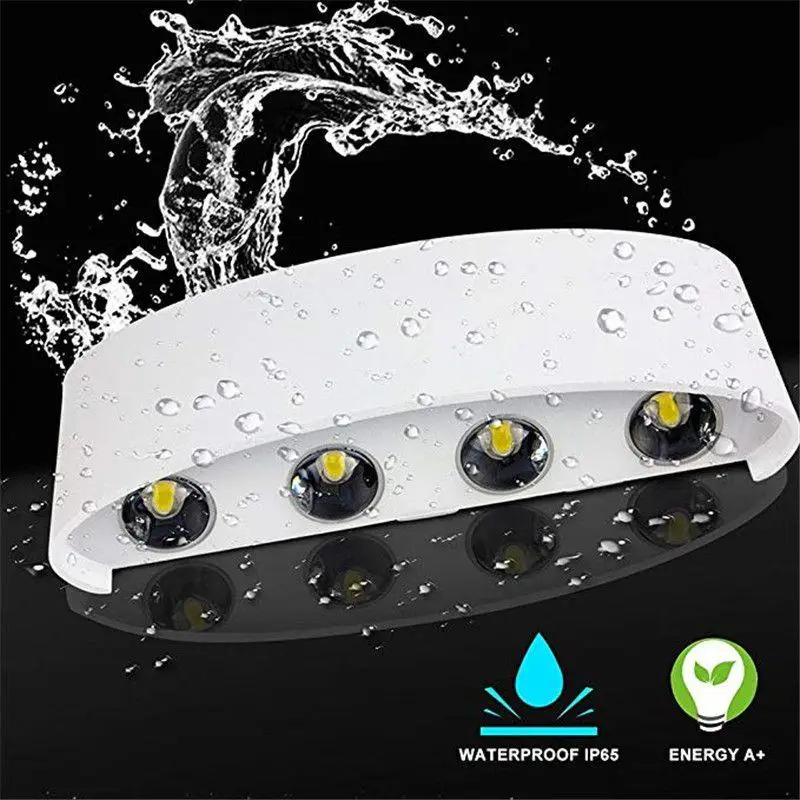 IP65 LED Wall Lamp Outdoor Waterproof Garden Lighting  Aluminum AC86-265 Indoor Bedroom Living Room Stairs Wall Light