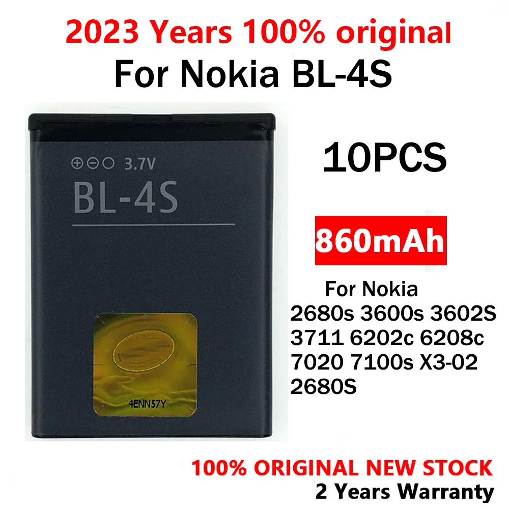 10 шт., аккумулятор для Nokia 860 1006 s 2680s 3600S 6202C 6208c 3602 7020 s 7100