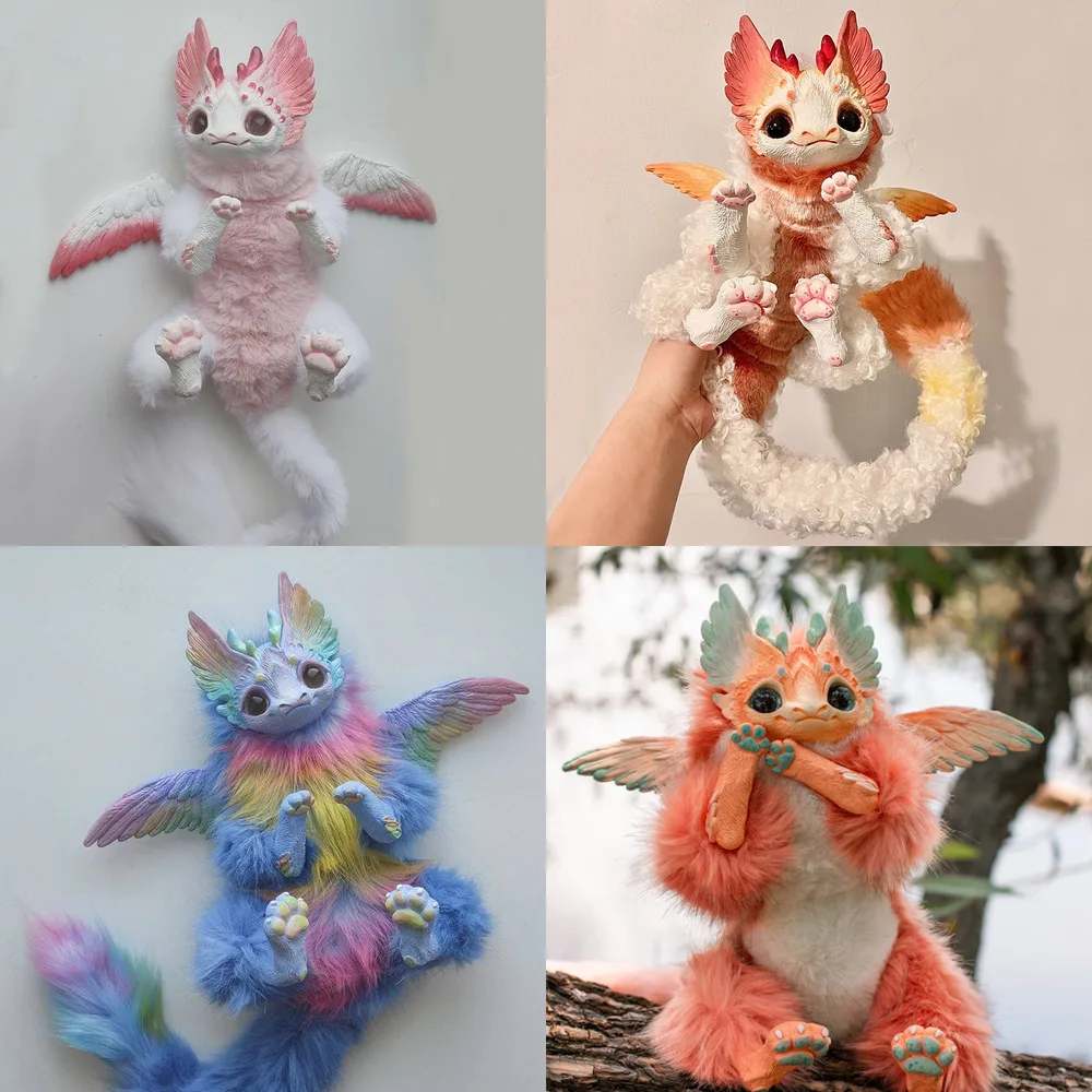 

50cm Fantasy Dragon Doll Creature Horned Dragon Plush Doll Latex Ornaments Dragon Doll Toys Soft Stuffed Doll Gift Home Decor