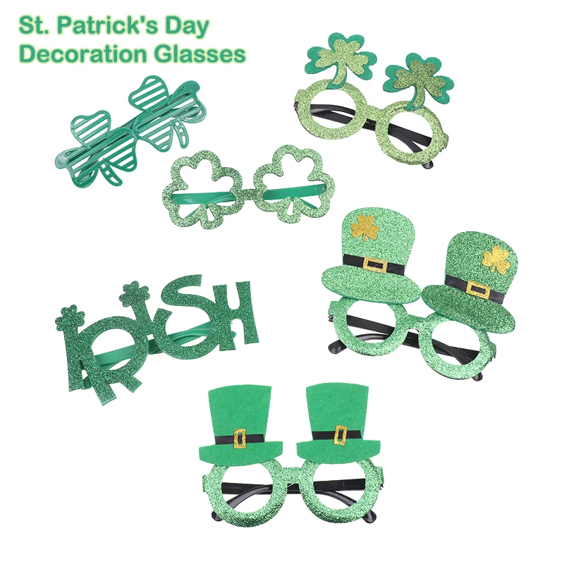 

Украшение на День Святого Патрика, зеленая шляпа, очки на день ирландской любви, реквизит для фотографий для детей и взрослых, товары для сча...