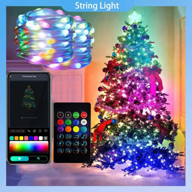 

USB LED RGB String Lights Copper Silver Wire Garland Light Waterproof Fairy Lights For Christmas Wedding Party Decoration Light