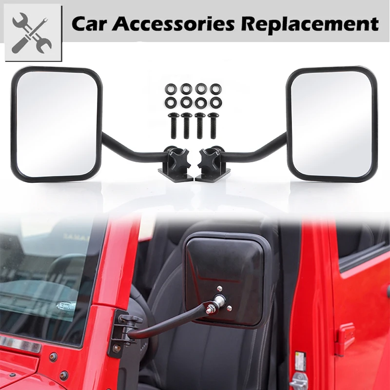 

Rhyming Quick Release Doorless Mirror Rectangular Rearview Cap Set Fit For Jeep Wrangler JK 2007-2017 Door Off Accessories