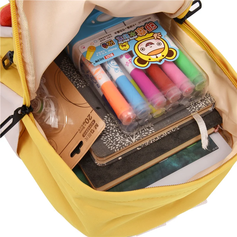 2022 Cartoon Bear Canvas School Bags For Gilr Cute Kids Kindergarten SchoolBags Children Backpacks Girls Boy Book Bags Back Pack