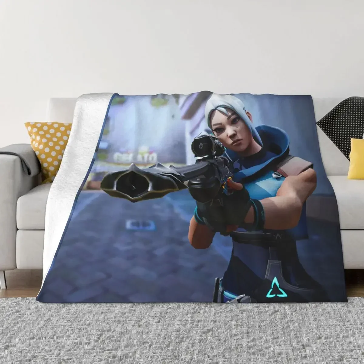 Одеяло Valorant Jett из аниме-фланели смешные теплые Пледы для стульев покрытия дивана