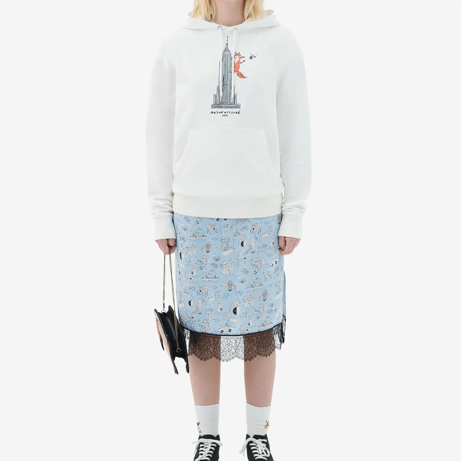 

Fox tower print women hooded sweatshirt 2022 new simple fashion o-neck lady cotton pullover tops long sleeve hoodies