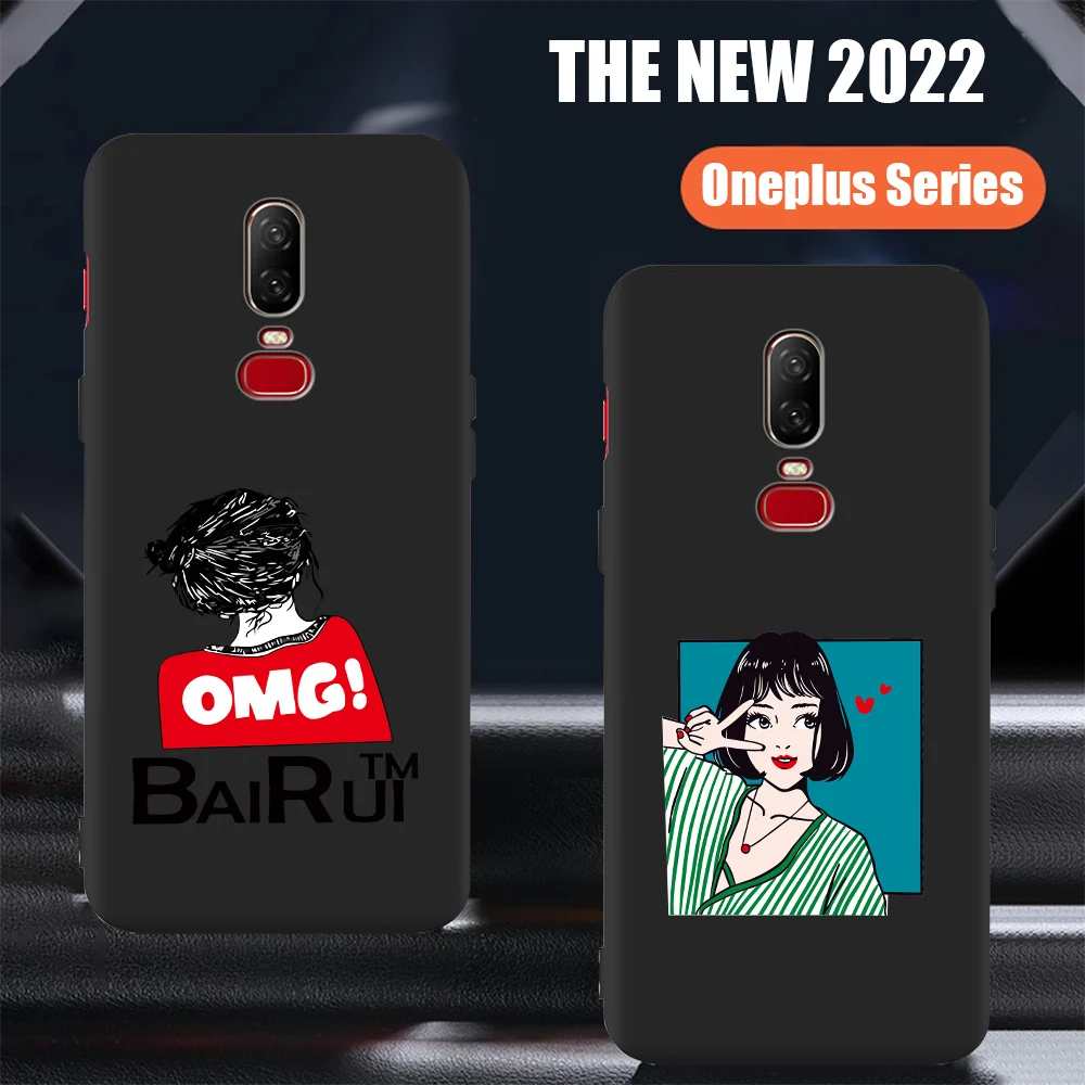 

Fashion Girl Cartoon Woman Cute Funda Coque for Oneplus 8 5 6 7 One Plus 5T 6T 7T 8 Pro Phone Case Soft Silicone Tpu Cover Shell