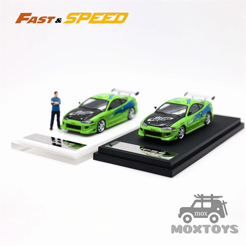 Фото Быстрая скорость FS 1:64 Eclipse D30 Robocar FNF Зеленая литая модель автомобиля №1