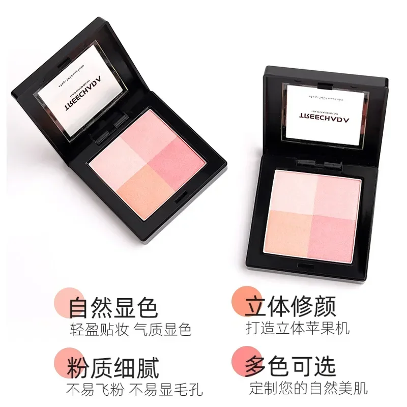 TREECHADA 4 цвета Румяна в клетку натуральные долговечные оранжевые розовые