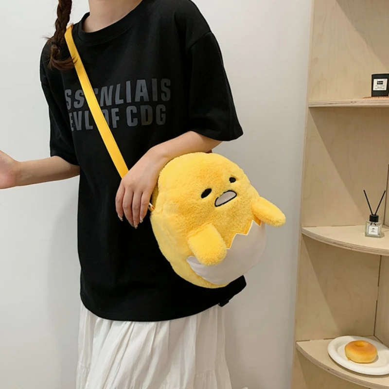 Фото Горячая аниме-сумка 1985, серия Gudetama, кавайный рюкзак с героями мультфильмов, сумка на плечо с ленивым яйцом, милая модная кукла, подарок на день рождения №5