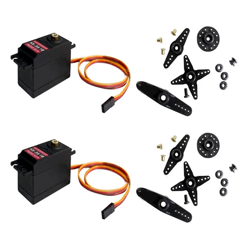 

2X KS-3518 высокий крутящий момент полностью Металлическая Шестерня RC сервоприводы двигатель Самолет Вертолет Лодка автомобиль цифровой серво...