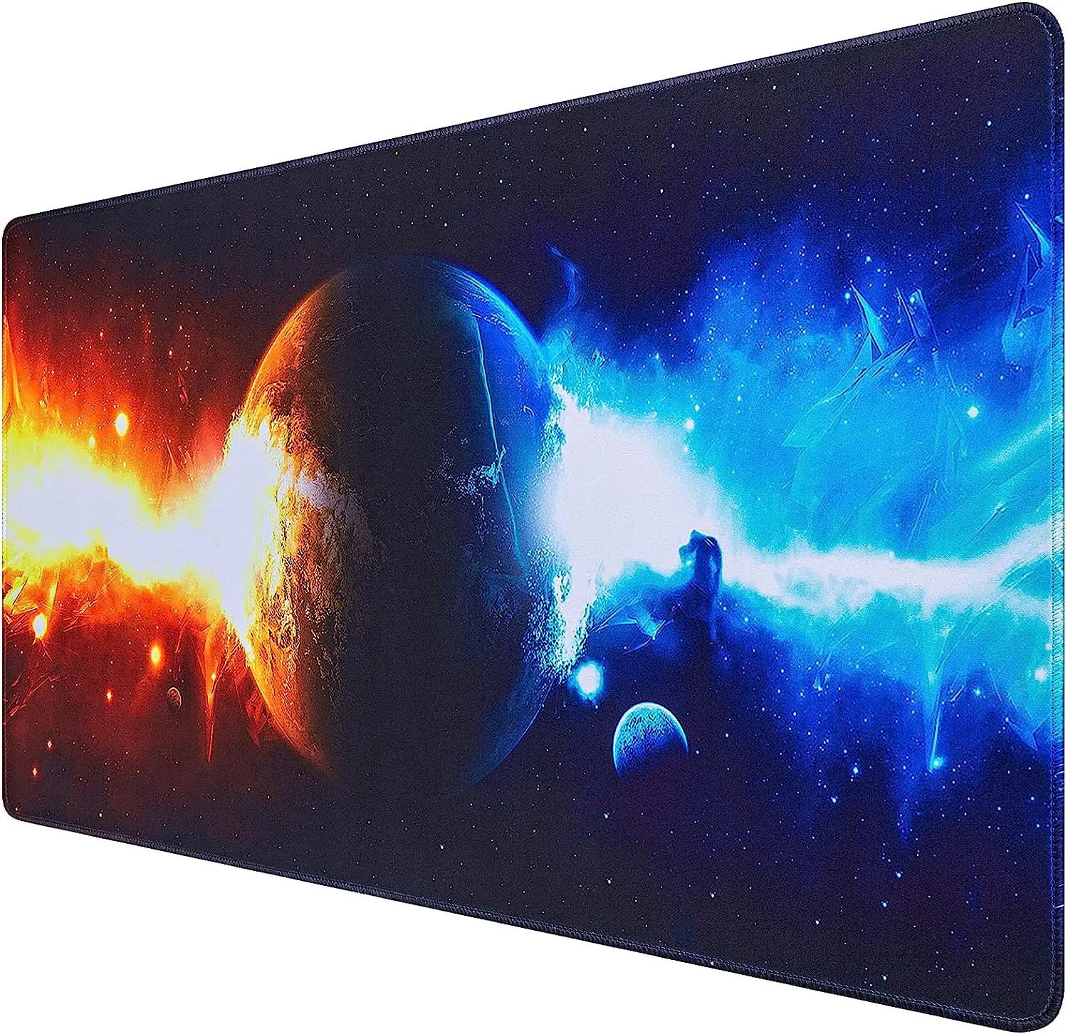 

Red and Blue Light Pillars Attacking the Planet Mouse Pad Mouse Pad 31.5x11.8 inch XXL with Non-Slip Rubber Base Stitched Edge