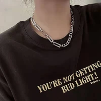 necklace design sweater chain accessories hip hop stitching titanium steel mens fashion