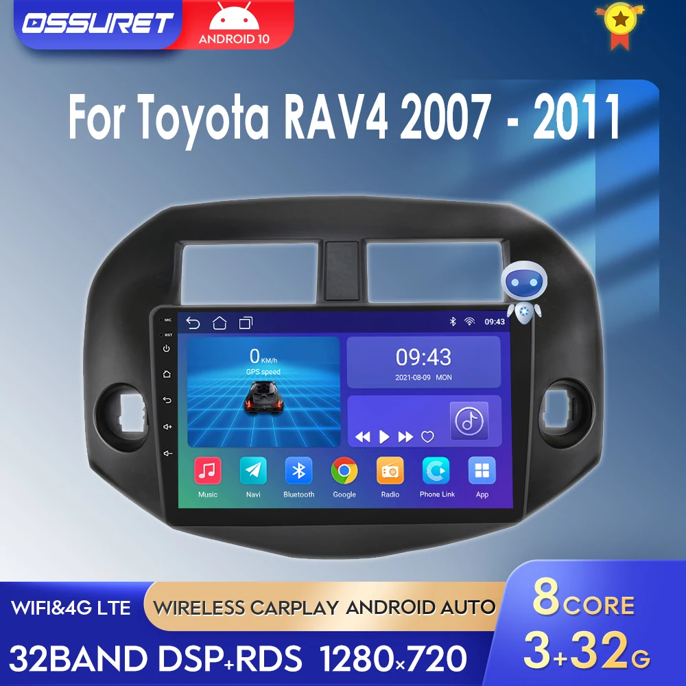 

Android 11 Car Radio For Toyota RAV4 2007-2011 Car Multimidia Player GPS Navigation Audio Stereo Touch Screen Mp5 4G LTE Carplay