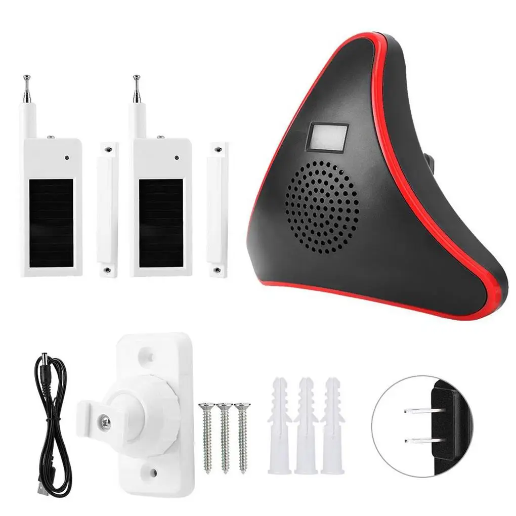 

Solar Wireless Security Alarm System 1 Sound Alarm Host 2 Door Magnetic Sensors (EU 110-240V)