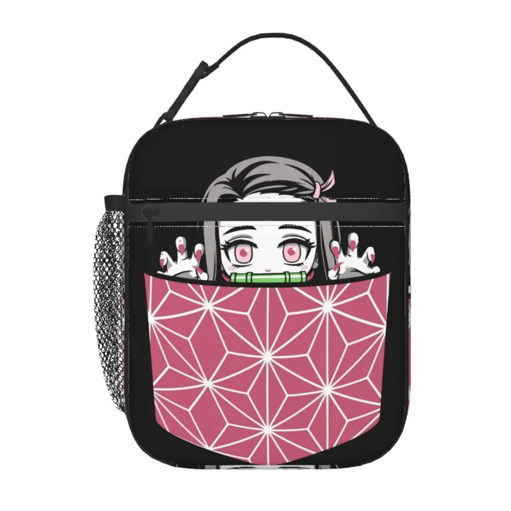 

Custom Demon Slayer Kimetsu No Yaiba Nezuko Kamado Lunch Bag Men Women Warm Cooler Insulated Lunch Box for Adult Office