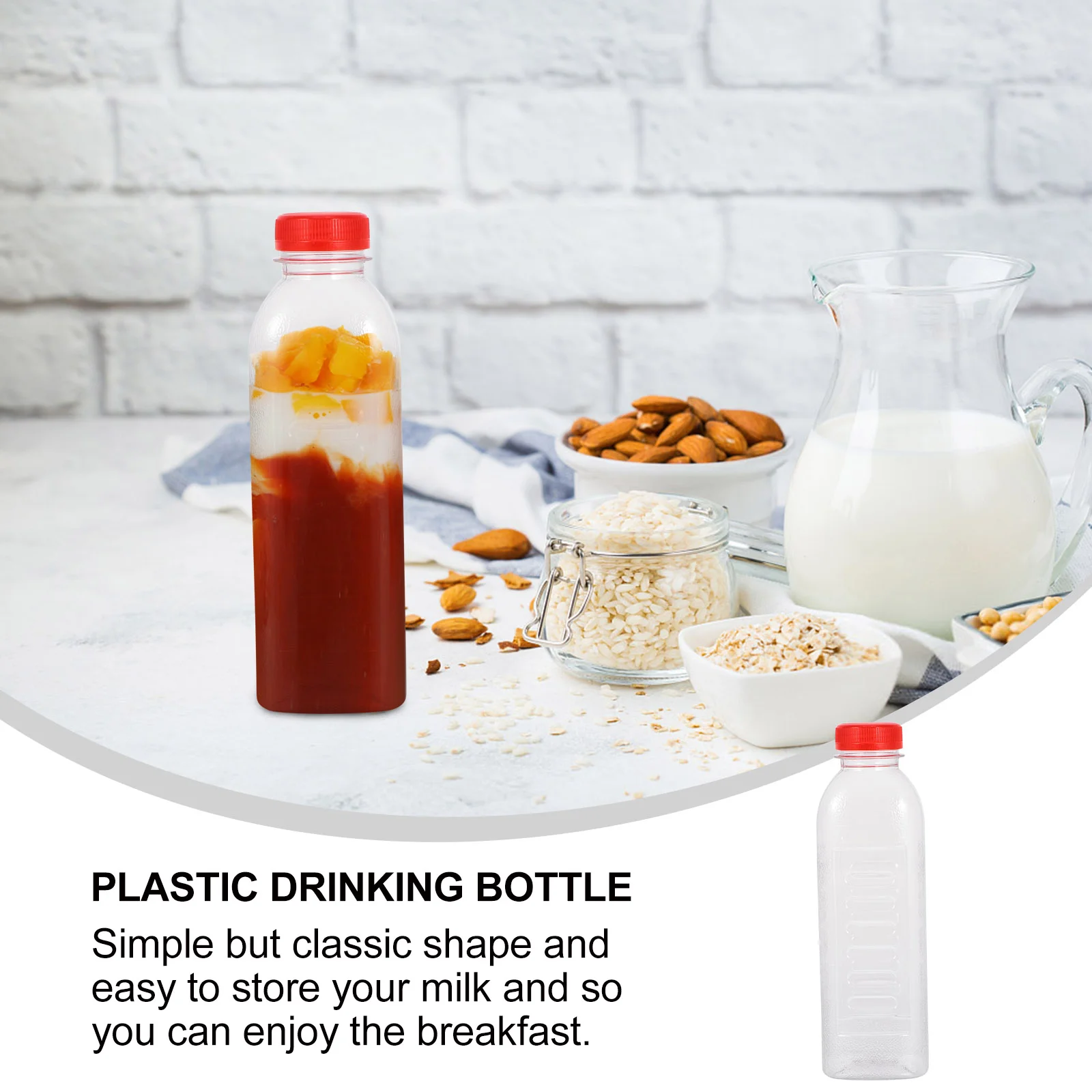 10-шт горшок для сока контейнер напитков пластиковый прозрачный питья с крышкой