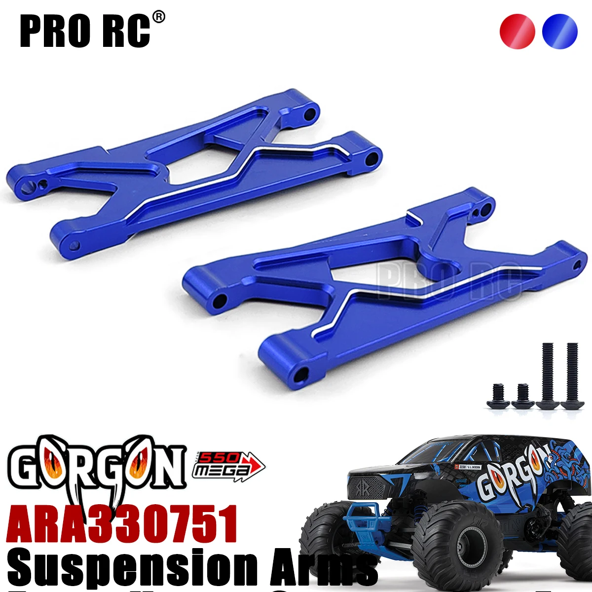 2 szt. 330751 Задние нижние рычаги подвески из алюминиевого сплава для Arrma 1/10 GORGON 4X2 MEGA