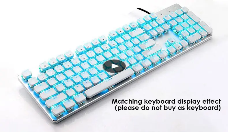 

Personalized Retro Round Punk Key Cap Transparent Crystal Transparent Style Mechanical Keyboard Cap Abs Keycap 87/104 Keys