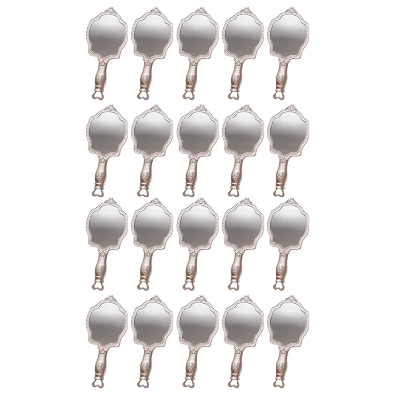 

20X Girls Cosmetic Vintage Vanity Mirror Princess Mini Make-Up Hand Held Mirror Makeup Hand Mirror Unique Gift For Girl