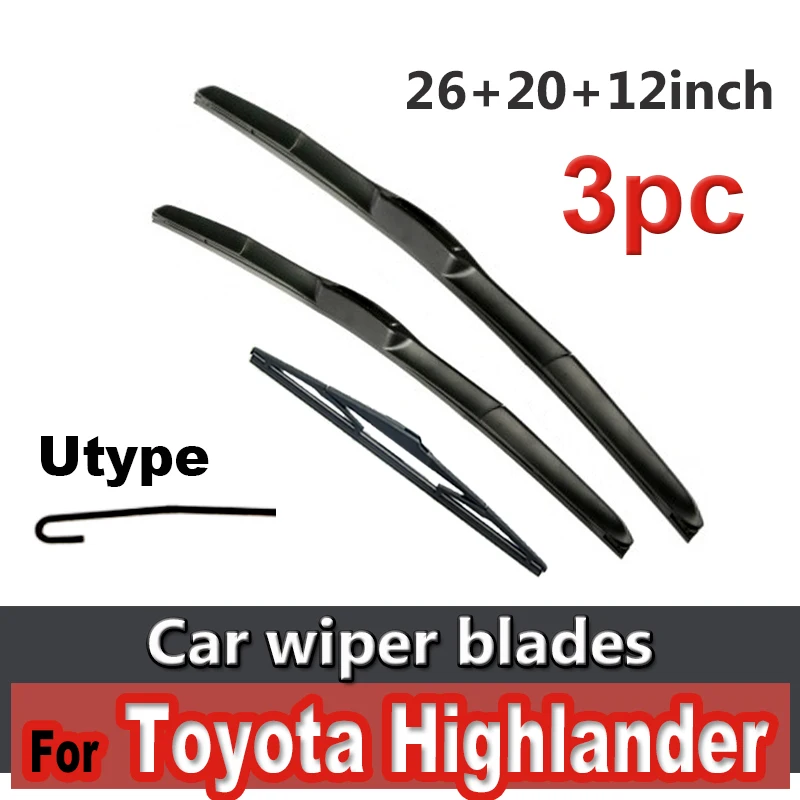 

Набор щёток стеклоочистителя для Toyota Highlander Kluger XU40 XU50 2008-2019, 26/20/12 дюймов