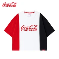 coca colao coke fashion fficial short sleeved 2021 summer new style stitching trend printing casual short top