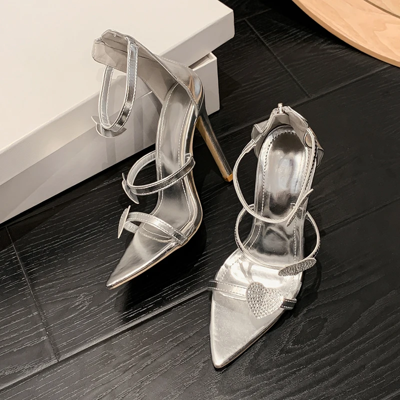 Kcenid летние пикантные сандалии на высоком каблуке с острым носком Модные