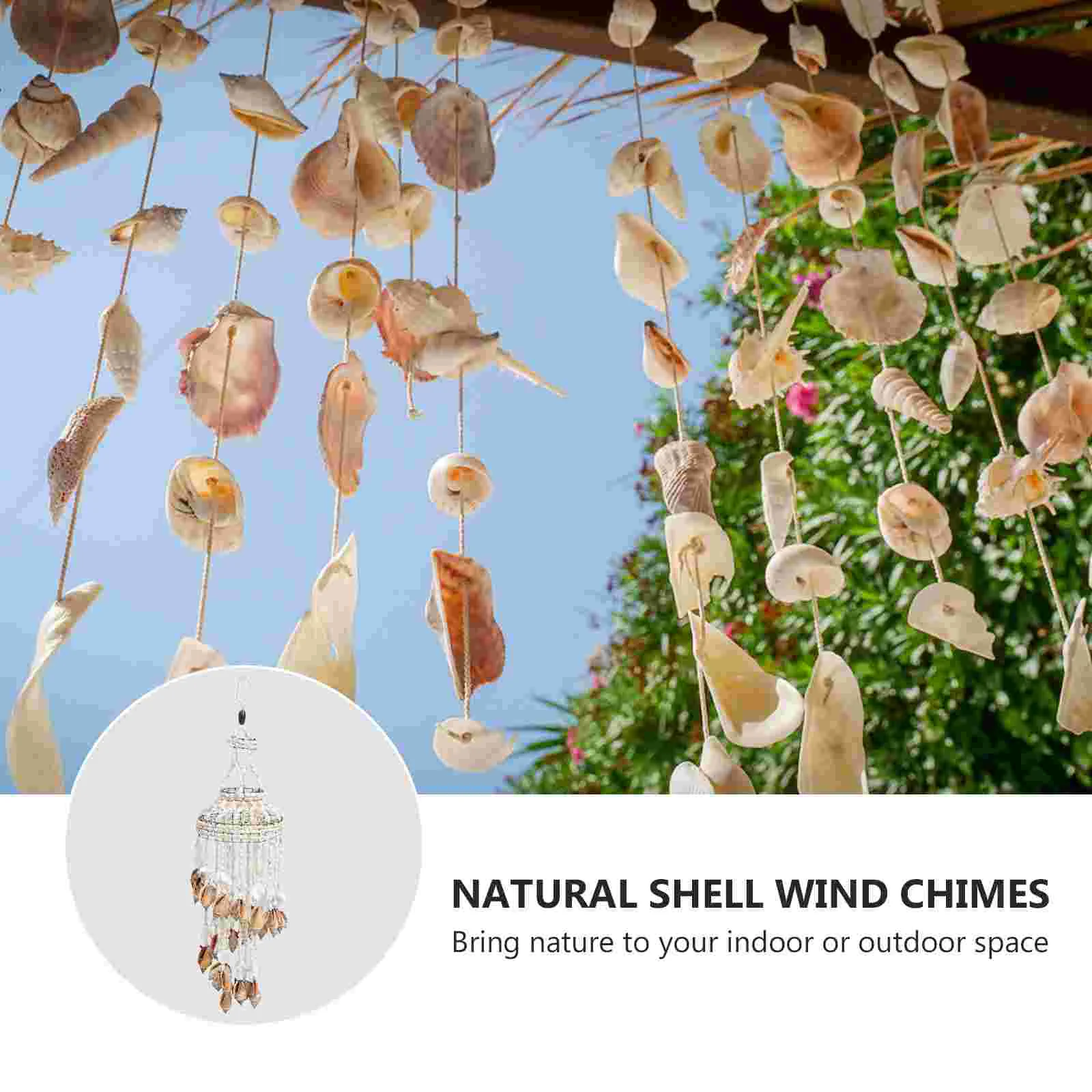 Wind Chimes Chime Hanging Shell Nautical Beach Seashell Ornament Garden Decoration Outside Bellswindchime Gift Indoor Bell images - 6
