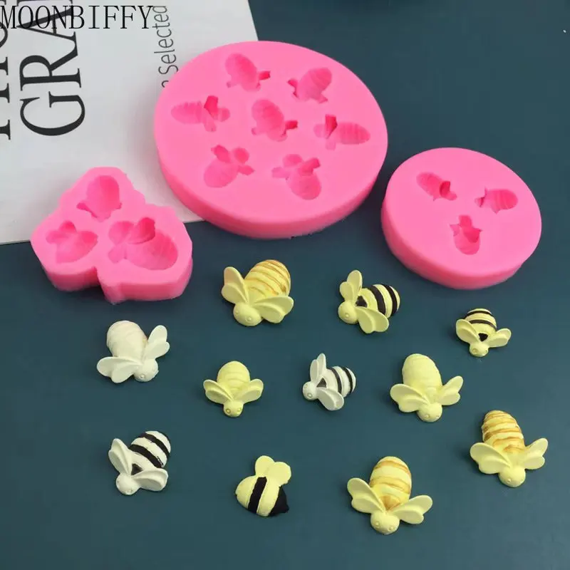 

3D Bee Honeycomb Silicone Mold Insect Bumblebee Cupcake Fondant Molds Chocolate Cake Decorating Tools Kitchen Baking Accessories